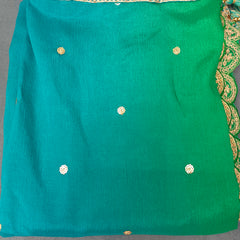 DESI BUTIK Pink & Orange Ombre Embellished Dupatta DB2249