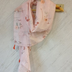 Stunning Pink Printed Muslin Regular Wear Scarves/Stoles for Women SC6