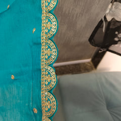 DESI BUTIK Pink & Orange Ombre Embellished Dupatta DB2249