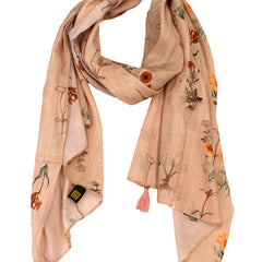 Stunning Pink Printed Muslin Regular Wear Scarves/Stoles for Women SC6