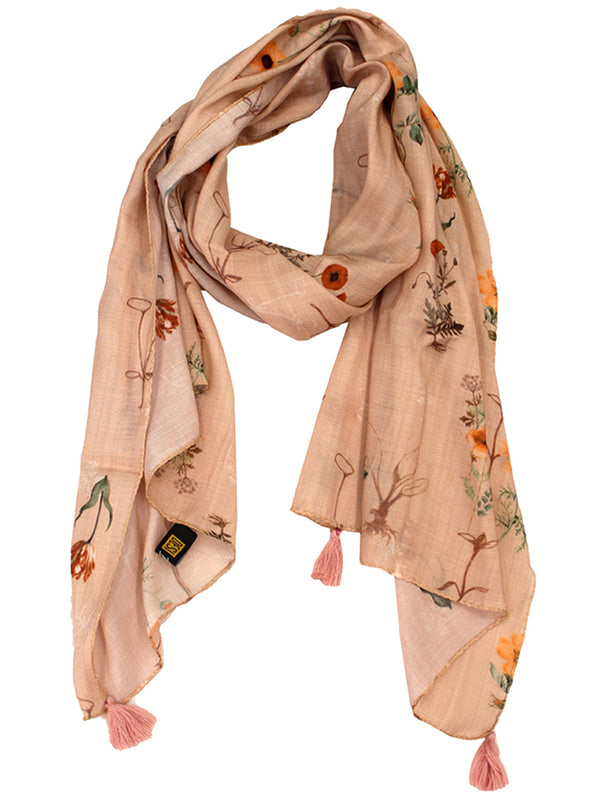 Stunning Pink Printed Muslin Regular Wear Scarves/Stoles for Women SC6