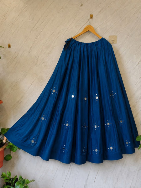 Cotton Silk Mirror Work Navratri Lehenga