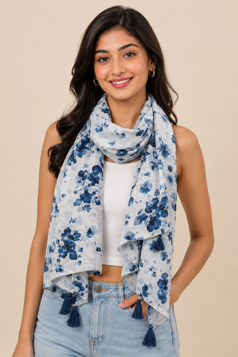 Pleasing Multicolor Printed Muslin Regular Wear Scarves/Stoles for Women SC71