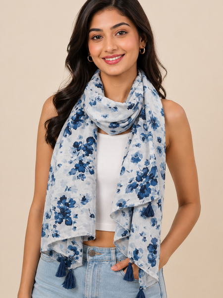 Pleasing Multicolor Printed Muslin Regular Wear Scarves/Stoles for Women SC71