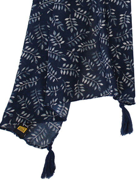 Appealing Blue Printed Muslin Everyday Scarves/Stoles for Women SC72