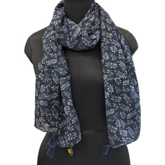 Appealing Blue Printed Muslin Everyday Scarves/Stoles for Women SC72