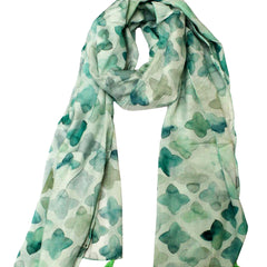 Pretty Green Printed Muslin Everyday Scarves/Stoles for Women SC7