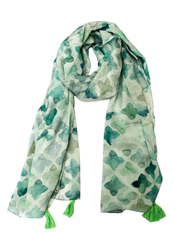 Pretty Green Printed Muslin Everyday Scarves/Stoles for Women SC7
