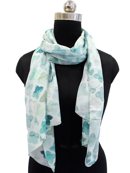 Pretty Green Printed Muslin Everyday Scarves/Stoles for Women SC7