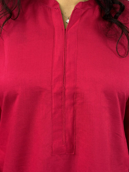 Desibutik Women's Rani Pink Collor Neck Kurta Set