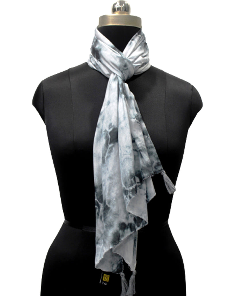 Beautiful Grey Tie Dye Muslin Everyday Scarves/Stoles for Women SC93