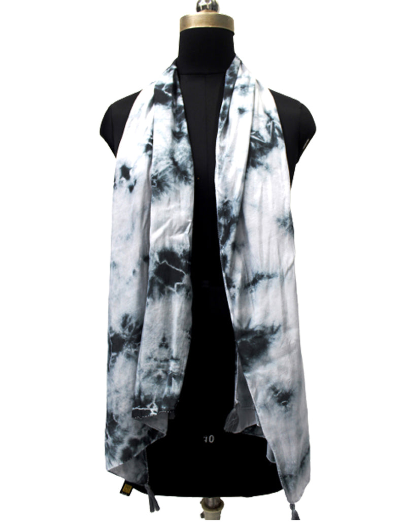 Beautiful Grey Tie Dye Muslin Everyday Scarves/Stoles for Women SC93