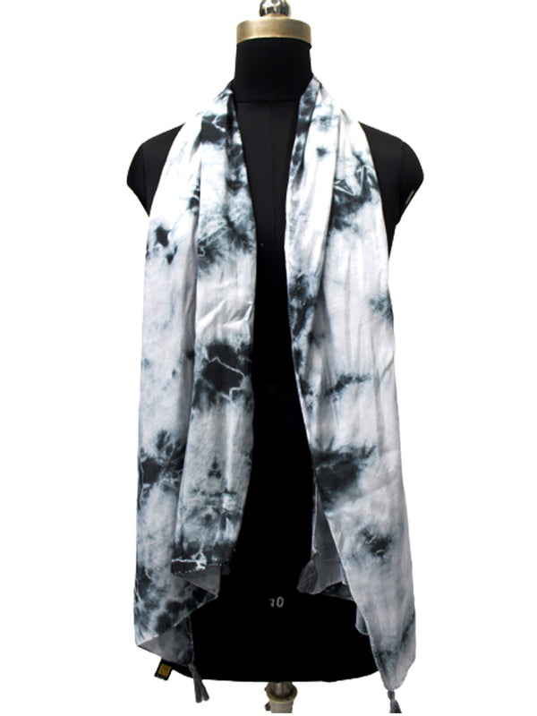 Beautiful Grey Tie Dye Muslin Everyday Scarves/Stoles for Women SC93