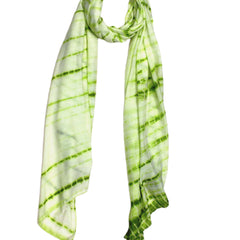 Decent Green Tie Dye Muslin Everyday Scarves/Stoles for Women SC94