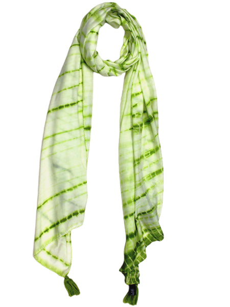 Decent Green Tie Dye Muslin Everyday Scarves/Stoles for Women SC94