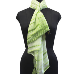 Decent Green Tie Dye Muslin Everyday Scarves/Stoles for Women SC94