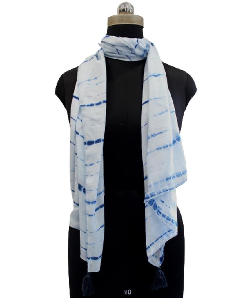 Splendid Blue Tie Dye Muslin Everyday Scarves/Stoles for Women SC95