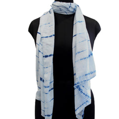 Splendid Blue Tie Dye Muslin Everyday Scarves/Stoles for Women SC95