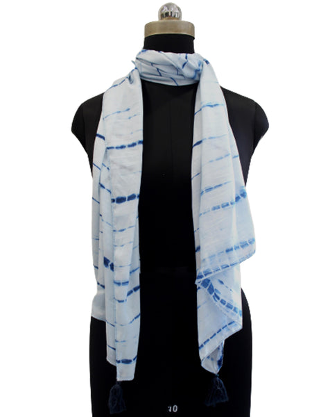 Splendid Blue Tie Dye Muslin Everyday Scarves/Stoles for Women SC95