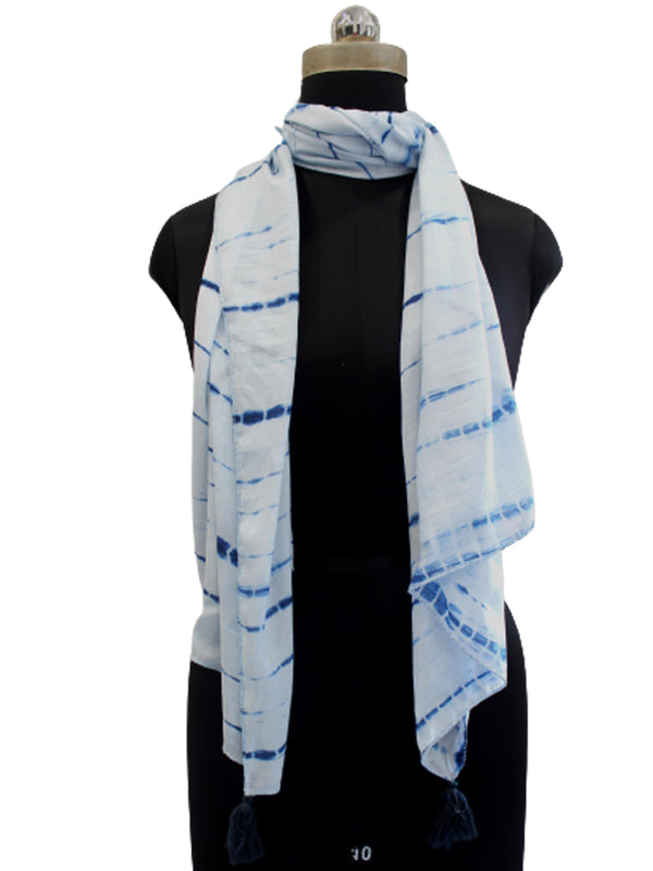 Splendid Blue Tie Dye Muslin Everyday Scarves/Stoles for Women SC95