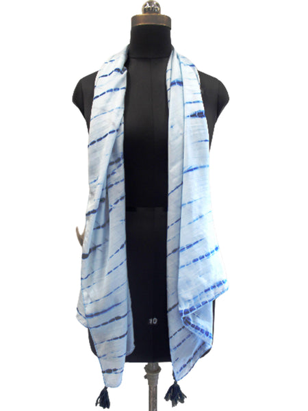 Splendid Blue Tie Dye Muslin Everyday Scarves/Stoles for Women SC95