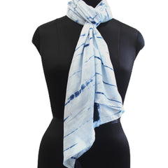 Splendid Blue Tie Dye Muslin Everyday Scarves/Stoles for Women SC95