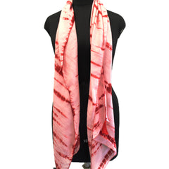 Stunning Red Tie Dye Muslin Everyday Scarves/Stoles for Women SC96