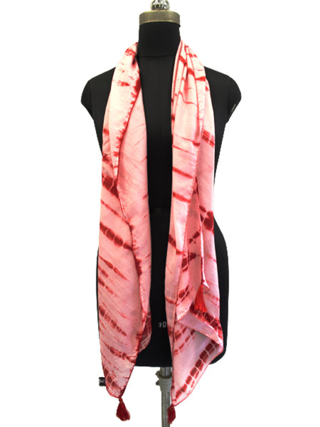 Stunning Red Tie Dye Muslin Everyday Scarves/Stoles for Women SC96
