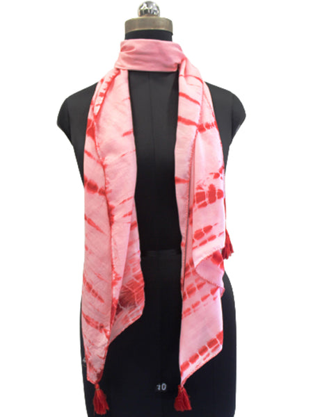 Stunning Red Tie Dye Muslin Everyday Scarves/Stoles for Women SC96