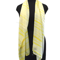Pleasing Lemon Yellow Tie Dye Muslin Everyday Scarves/Stoles for Women SC97