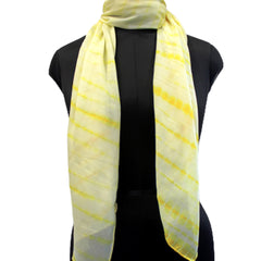 Pleasing Lemon Yellow Tie Dye Muslin Everyday Scarves/Stoles for Women SC97