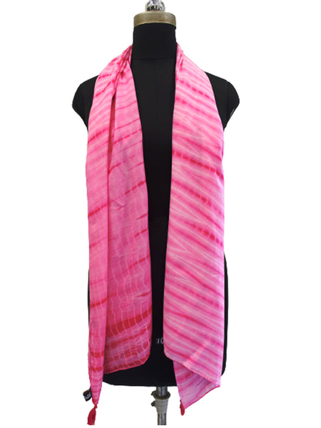Pretty Rani Pink Tie Dye Muslin Everyday Scarves/Stoles for Women SC98