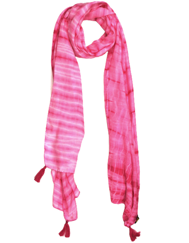 Pretty Rani Pink Tie Dye Muslin Everyday Scarves/Stoles for Women SC98
