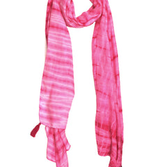 Pretty Rani Pink Tie Dye Muslin Everyday Scarves/Stoles for Women SC98