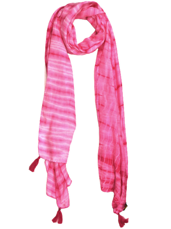 Pretty Rani Pink Tie Dye Muslin Everyday Scarves/Stoles for Women SC98