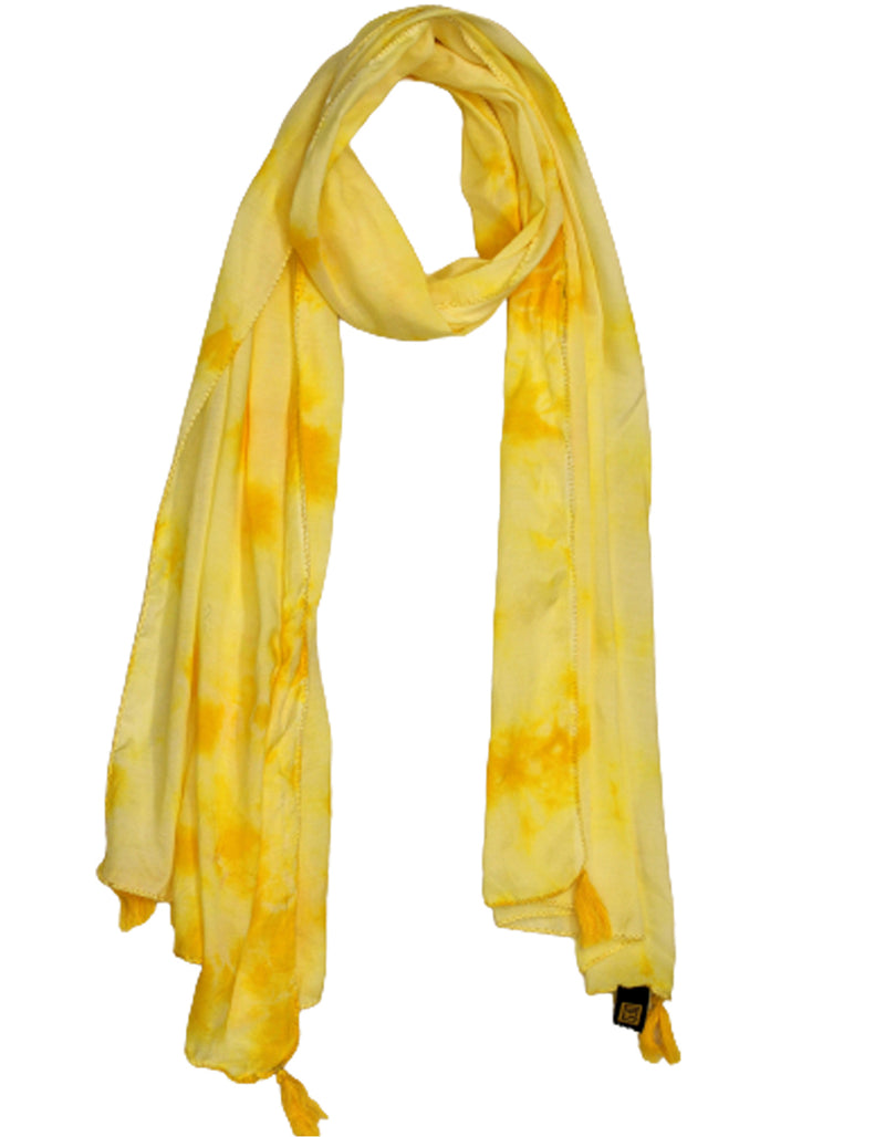 Beautiful Yellow Tie Dye Muslin Everyday Scarves/Stoles for Women SC99
