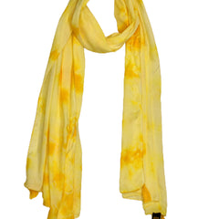 Beautiful Yellow Tie Dye Muslin Everyday Scarves/Stoles for Women SC99