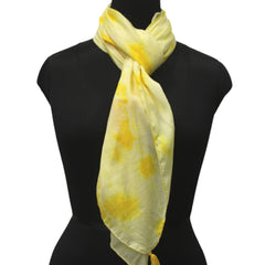 Beautiful Yellow Tie Dye Muslin Everyday Scarves/Stoles for Women SC99