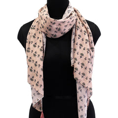 Alluring Mauve Printed Muslin Casual Scarves/Stoles for Women SC9