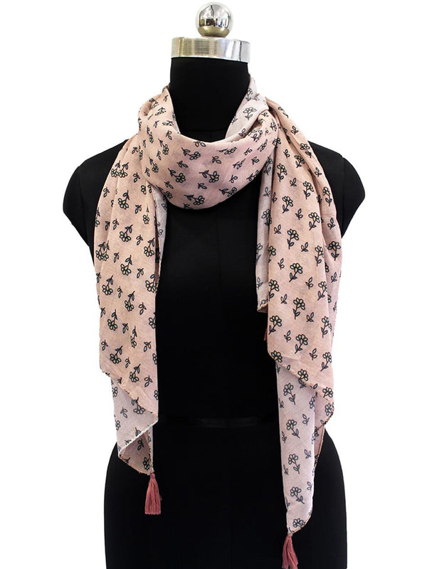 Alluring Mauve Printed Muslin Casual Scarves/Stoles for Women SC9