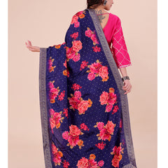 Purple Women's Viscose Dola Silk Dupatta suitable for Navratri, Diwali & All Occasions DB2215