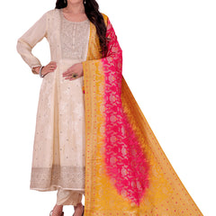 Multicolor Women's Mixed Silk Dupatta suitable for Navratri, Diwali & All Occasions