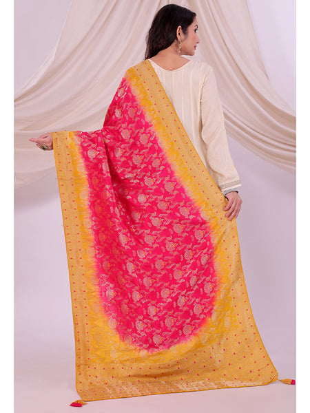 Multicolor Women's Mixed Silk Dupatta suitable for Navratri, Diwali & All Occasions