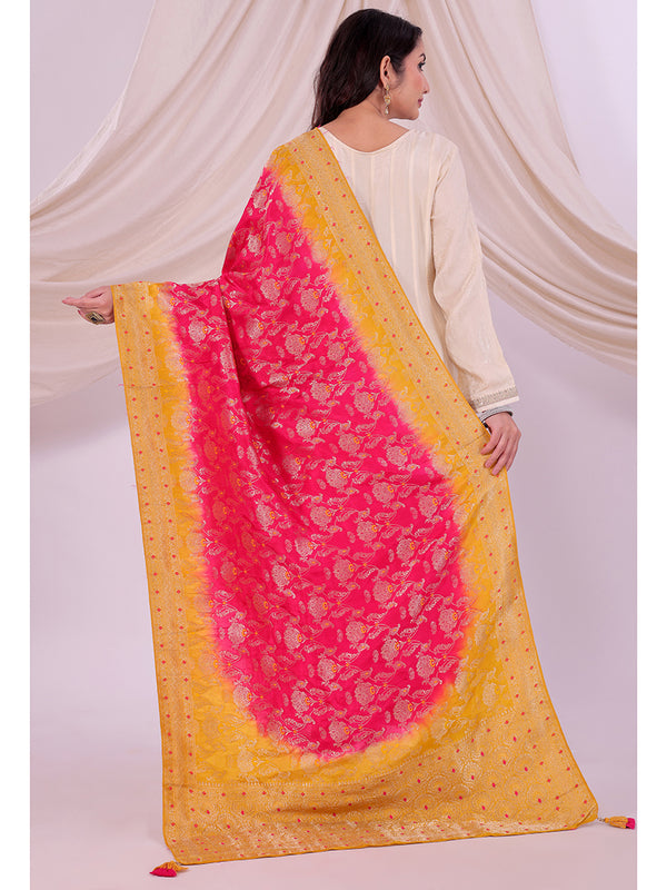 Multicolor Women's Mixed Silk Dupatta suitable for Navratri, Diwali & All Occasions