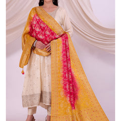 Multicolor Women's Mixed Silk Dupatta suitable for Navratri, Diwali & All Occasions DB2239
