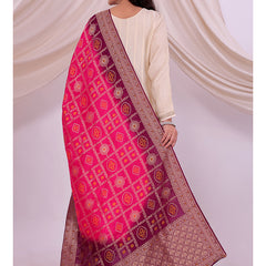 Multicolor Women's Mixed Silk Dupatta suitable for Navratri, Diwali & All Occasions