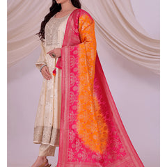 Desi Butik's Orange & Pink Ombre Banarasi Dupatta