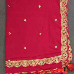 Desi Butik Royal Pink-Orange Ombre Dupatta