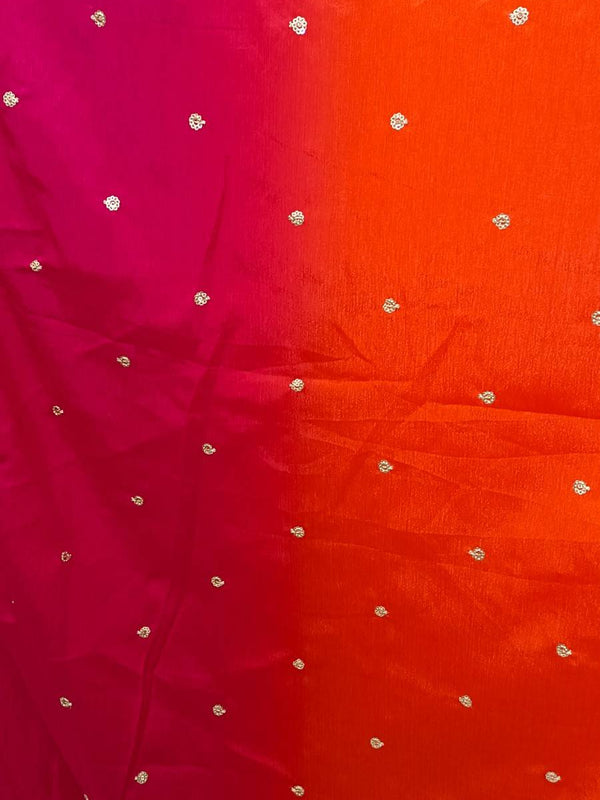 Desi Butik Royal Pink-Orange Ombre Dupatta