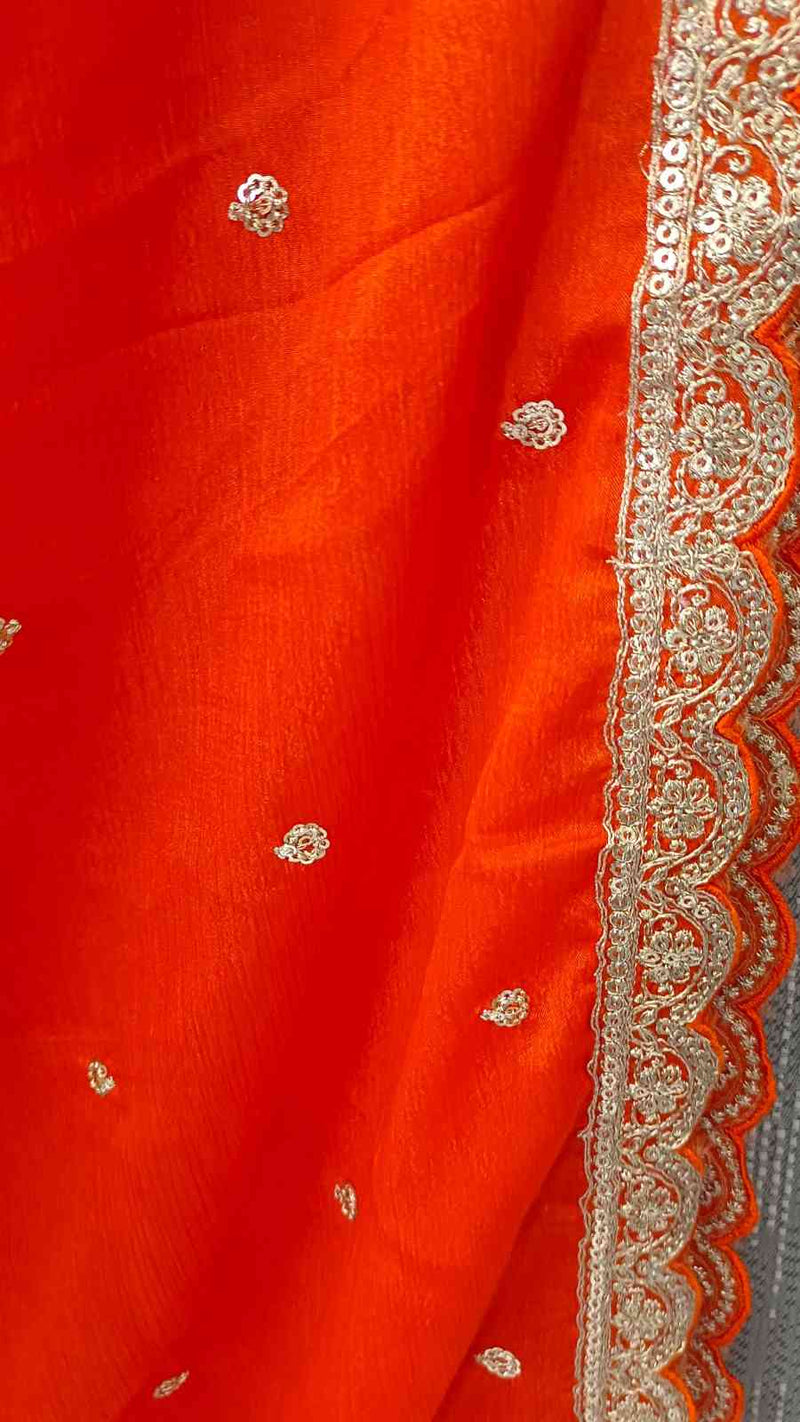 Desi Butik Royal Pink-Orange Ombre Dupatta DB2251